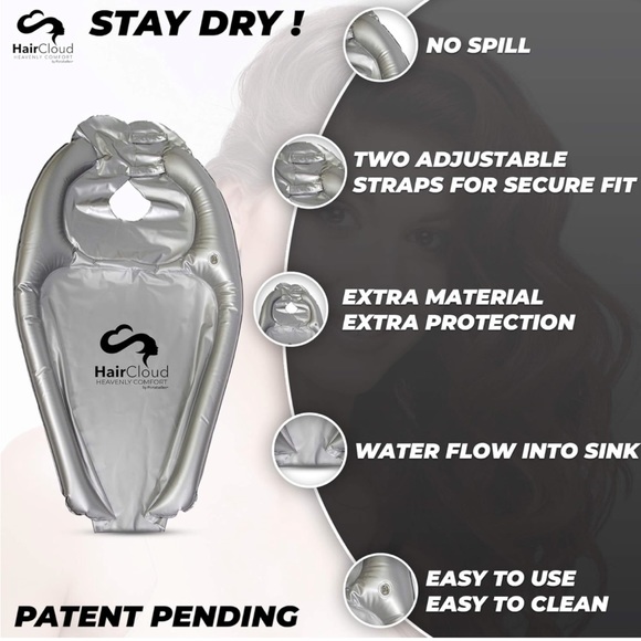 NIB Inflatable Hair Washing Funnel for Shampooing Hair in Any Chair and Basin - Picture 5 of 6